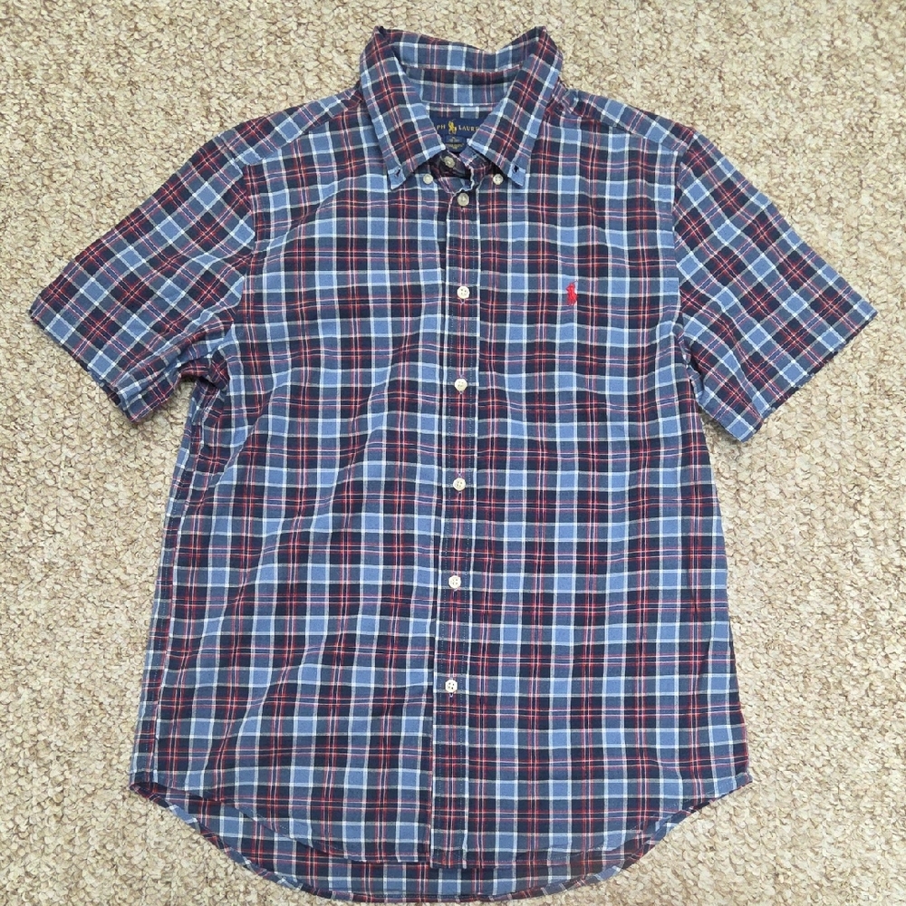 Ralph Lauren Blue and Red Plaid Button Down Shirt